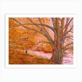 Walking on Autumn colours Art Print