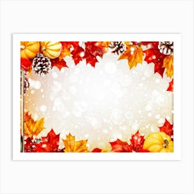 Autumn Leaves Radiate Vibrant Red Orange And Yellow Hues Clustered Together Embraced By A Decora Art Print