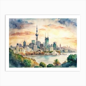 Auckland Skyline Art Print