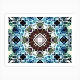 Blue Abstraction Mandala 2 Art Print