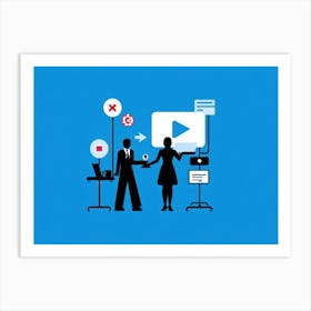 People Control Holiday Set Mass Media Service Device Icon Food Industry Blue Information (4) 2 Art Print