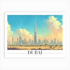 Dubai City Skyline Art Print