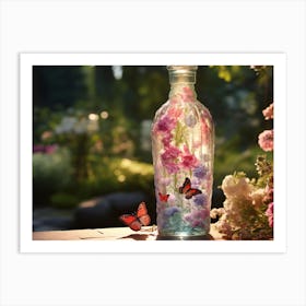 Bottle Of Flowers Art Print