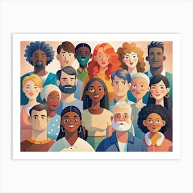 Group Of Diverse People Art Print