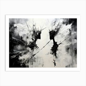 Conflict Abstract Black And White 7 Art Print