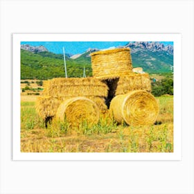 Straw tractor 20210826 234rt1ppub Art Print