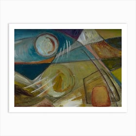 Abstract With Two Circles Wall Decor Art Print