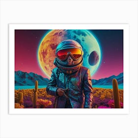 Spaceman In The Desert Art Print