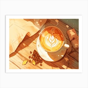 Anime Coffee Art Print