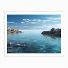 Small Rocky Bay With Clear And Calm Water Art Print