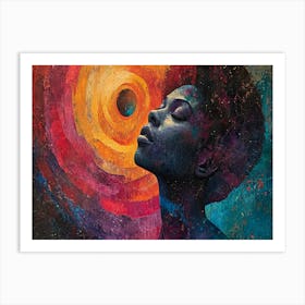 Colorful Chronicles: Abstract Narratives of History and Resilience. Woman'S Head Art Print