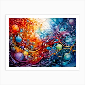 Tangled Nests In Colorful Abstraction Art Print