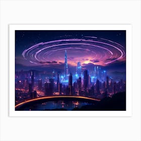 Mesmerizing futuristic cityscape Art Print