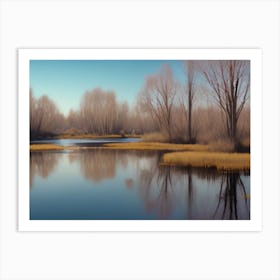 Pond With Trees Art Print