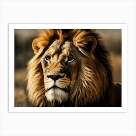 Lion In The Grass Art Print