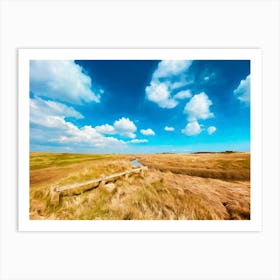 Inland Creek Grassland Landscape Art Print