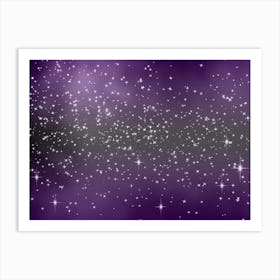 Violet Tone Shade Shining Star Background Art Print