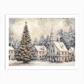 Christmas tree in Village Art Print