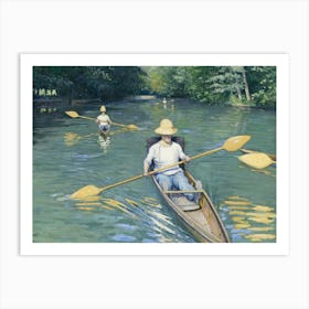 Skiffs, By Gustave Caillebotte, 1877, French Impressionist Painting, Oil On Canvas Art Print