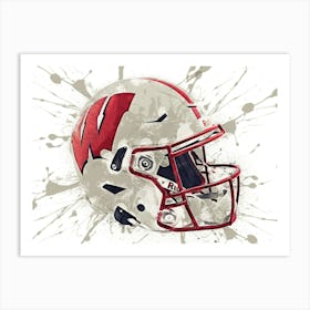 Wisconsin Badgers NCAA Helmet Poster Art Print