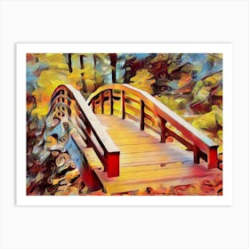 Bridge In The Woods Art Print