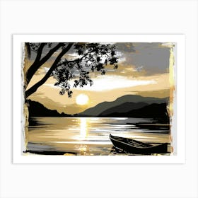 Sunset By The Lake 9 Art Print