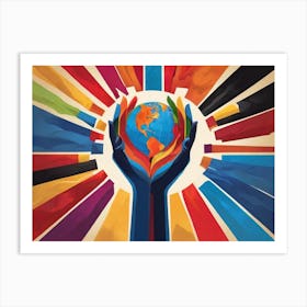 World Unity Flag Art Print