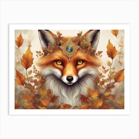 Autumn Mystical Fox 3 Art Print