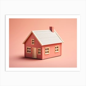 House On A Pink Background Art Print