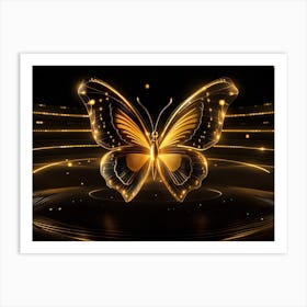 Golden Butterfly 94 Art Print