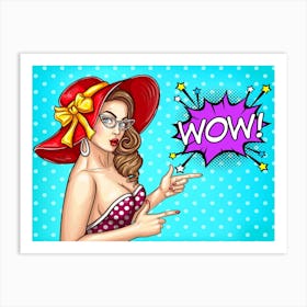 Pop Art Wow Girl Art Print