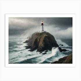 Lighthouse in a Storm Art Print