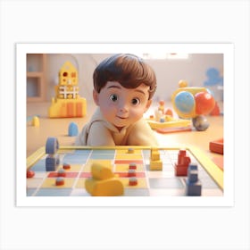 Boy Playing With Toys Art Print