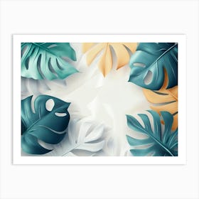 Tropical Leaves Background 7 Art Print