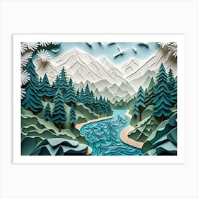 Landscape Paper Art Art Print