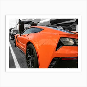 Orange Corvette Stingray Art Print