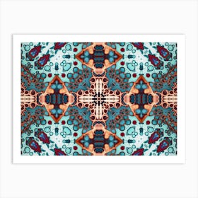 Modern Art Sky Blue Pattern 3 Art Print