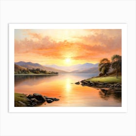 Sunset Over Windermere Art Print