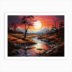 Sunset River Art Print