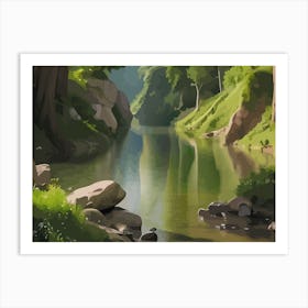 River In The Forest Art Print