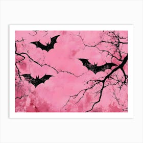 Bats In Pink Art Print