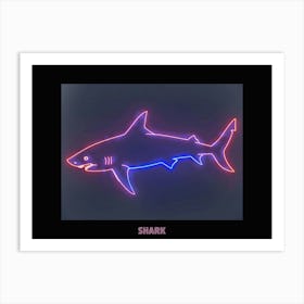 Neon Pink Sign Inspired Shark Poster 5 Art Print