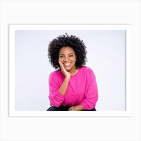 African American Female With A Cheerful Smile Ripples Of Satisfaction Etched Within Her Thoughtful (6) Art Print