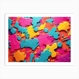 Colorful Paint Splatters 1 Art Print