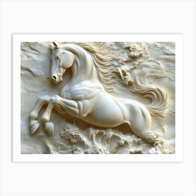 3D Horse in the Water Art Print