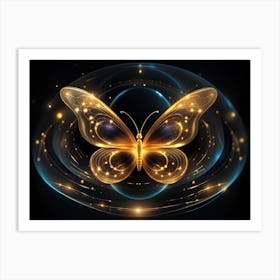 Golden Butterfly 60 Art Print