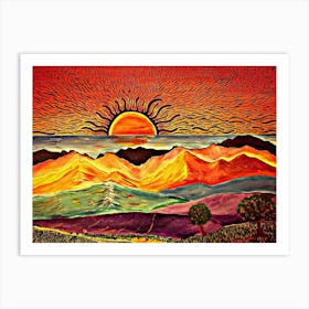 Hippy Hippie Nature Mountain Art Print