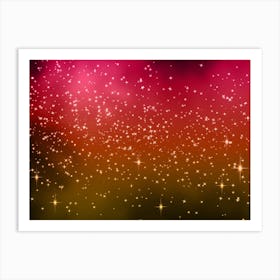 Orange Pink Tint Shining Star Background Art Print