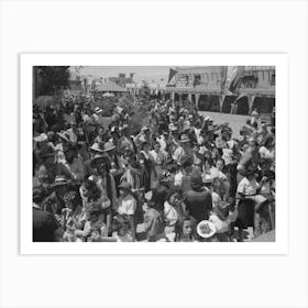 Crowd Of People Watching The Dance At Fiesta, Taos, New Mexico By Russell Lee Art Print