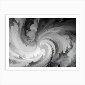 Abstract Black And White Swirling Pattern 7 Art Print